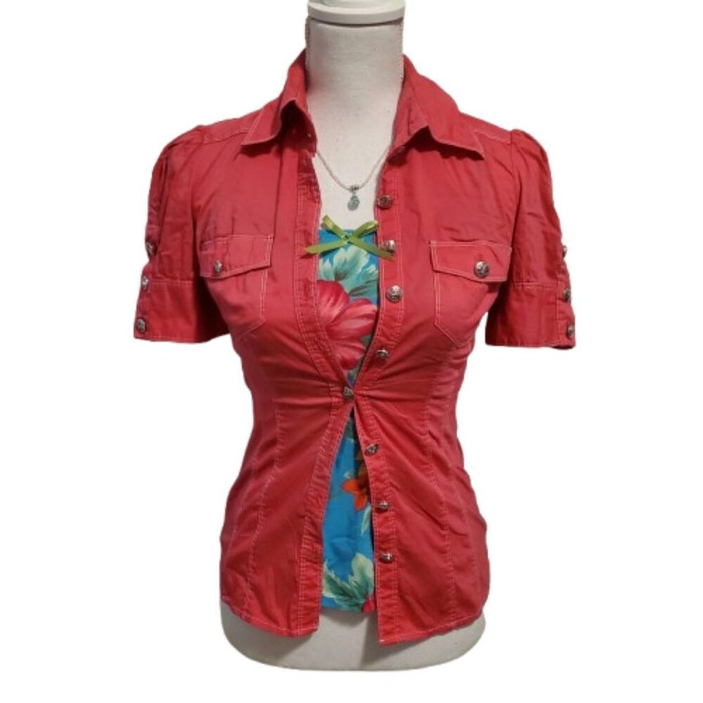 BEBE hot pink blouse